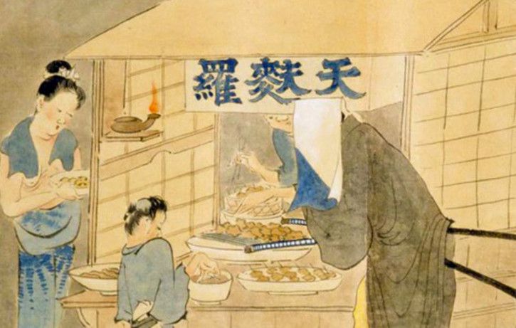 揚げたての天ぷらを串に刺して立ち食いするスタイルが確立